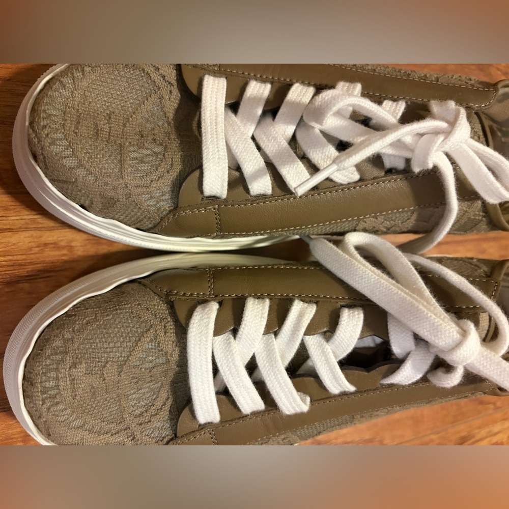 CHLOE | LAUREN lace scallop Sneakers in Dark Greige | SIZE 39 - Picture 8 of 14